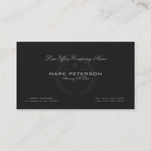 Carte De Visite Texture de lin noir simple ProcureurEn droit
