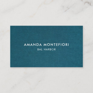 Carte De Visite Texture de lin Turquoise minimale Moderne Professi