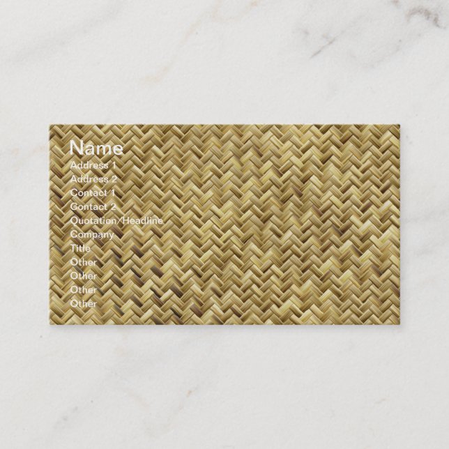 Carte De Visite Texture de motif d'armure de panier (Devant)