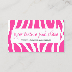 Carte De Visite Texture de paillettes de tigre rose blanc cadre de