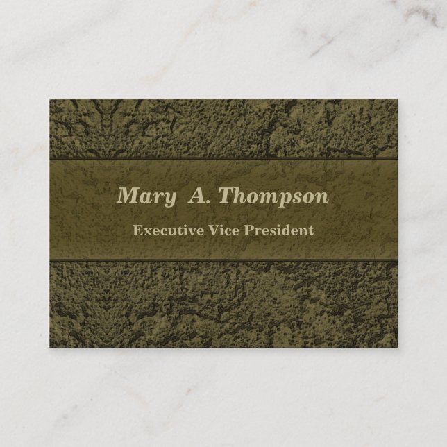 Carte De Visite Texture de stuc de vert olive (Devant)