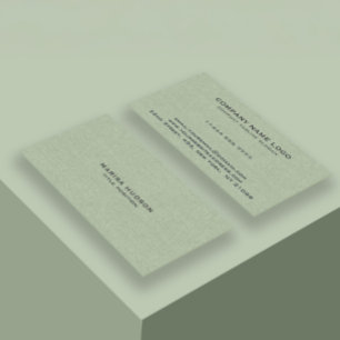Carte De Visite Texture de tissu de lin vert clair