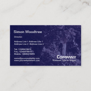 Carte De Visite Texture des arbres - Bleu foncé