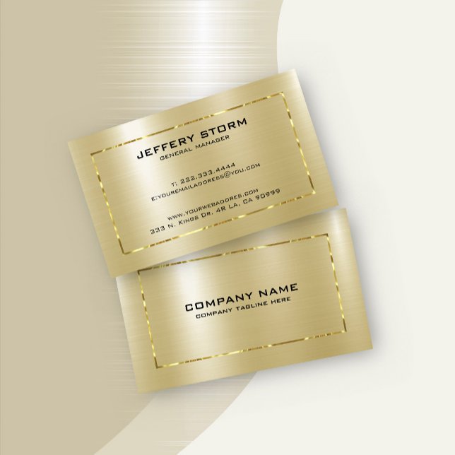Carte De Visite Texture d'or métallique Look en acier inoxydable (Créateur téléchargé)
