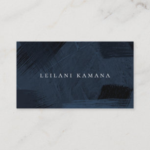 Carte De Visite Texture élégante de pinceau bleu marine