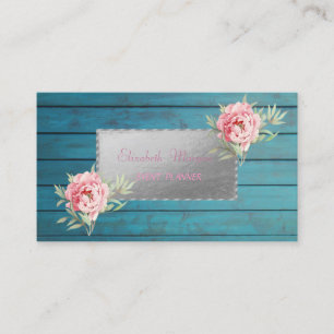 Carte De Visite Texture élégante professionnelle en bois, Fleurs