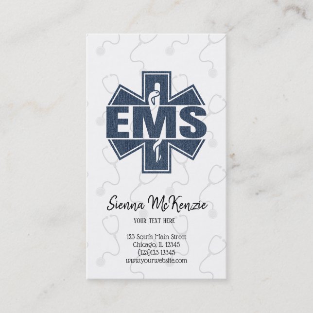 Carte De Visite Texture EMS Denim (Devant)