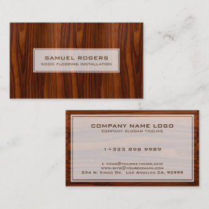 Carte De Visite Texture en bois d'acajou Brown