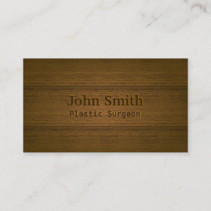 Carte De Visite Texture en bois élégante de chirurgien plasticie