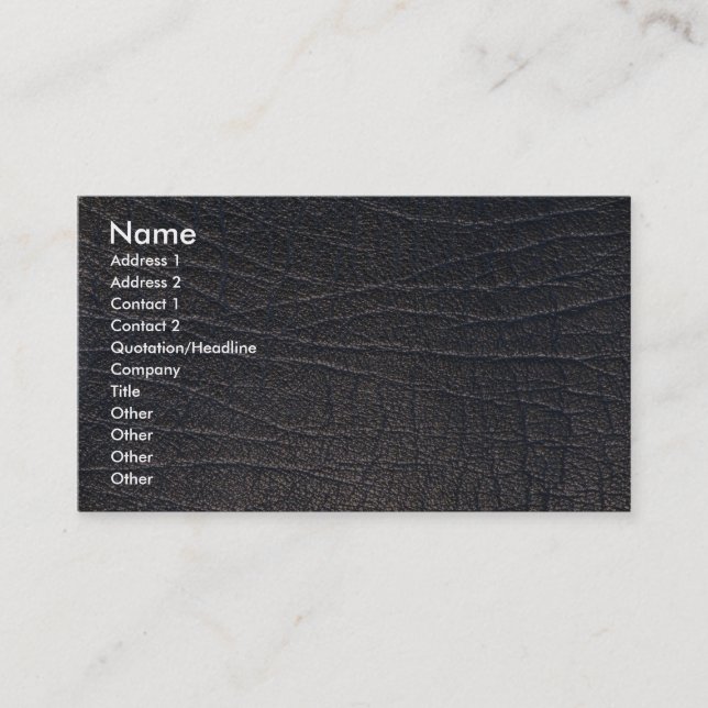 Carte De Visite Texture en cuir bleue (Devant)