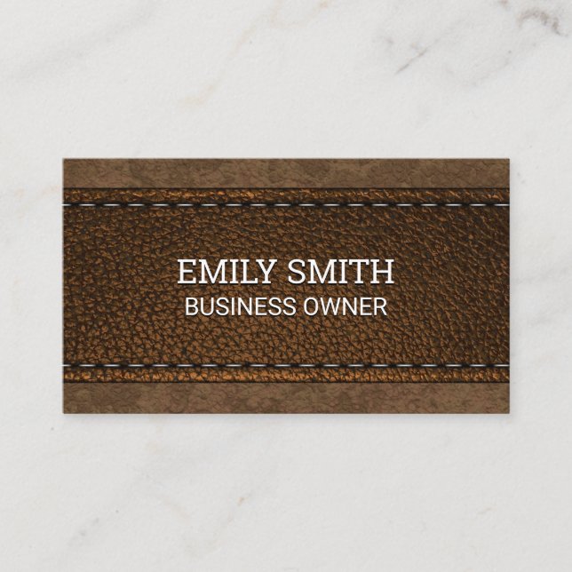 Carte De Visite Texture en Cuir Brown (Devant)