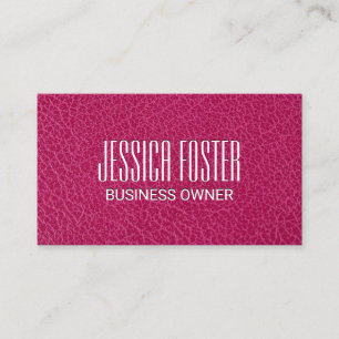 Carte De Visite Texture en Cuir Magenta Chic Minimaliste