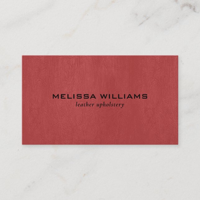 Carte De Visite Texture en faux cuir rouge (Devant)