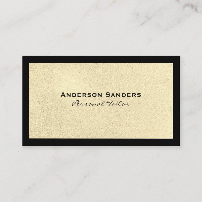 Carte De Visite Texture en or noir chic | Simple (Devant)