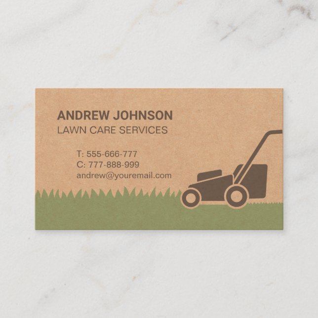 Carte De Visite Texture en papier pour l'entretien de la pelouse (Devant)