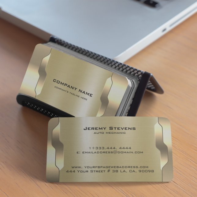 Carte De Visite Texture géométrique métal or (Créateur téléchargé)