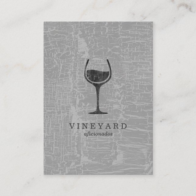 Carte De Visite Texture Gris avec verre à vin (Devant)