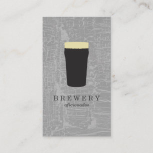 Carte De Visite Texture Gris avec verre de bière