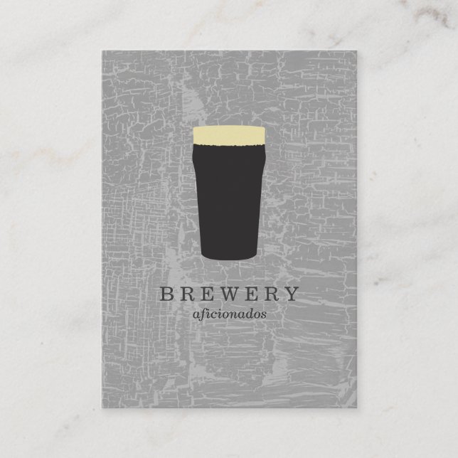 Carte De Visite Texture Gris avec verre de bière (Devant)