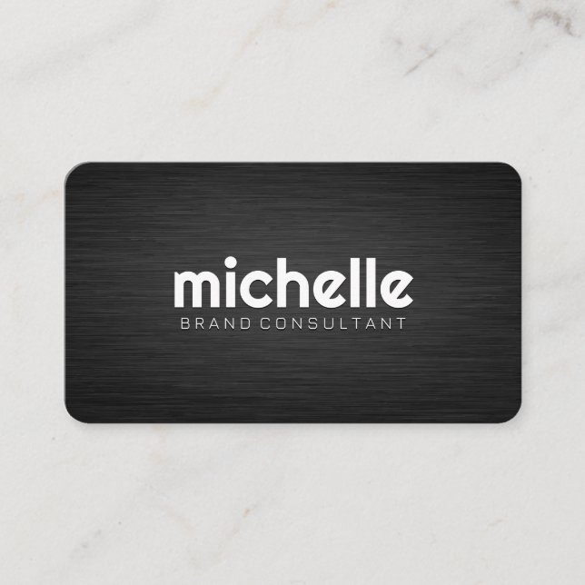 Carte De Visite Texture gris foncé | Texte simple (Devant)