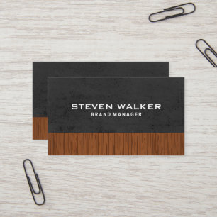 Carte De Visite Texture grise   Bois