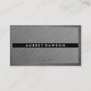 Carte De Visite Texture grise   Bordure d'acier