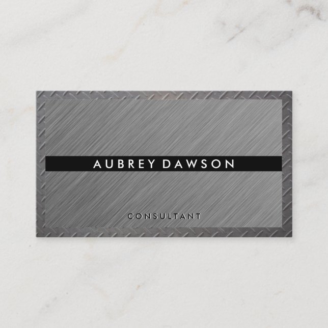Carte De Visite Texture grise | Bordure d'acier (Devant)
