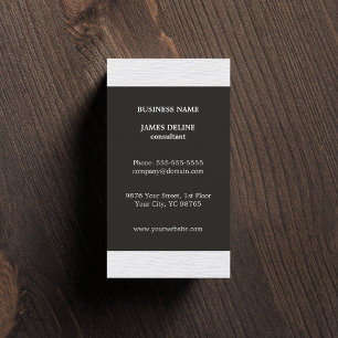 Carte De Visite Texture grise simple et élégante Consultant blanc