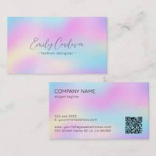 Carte De Visite texture irisée colorée noir typographie personnali