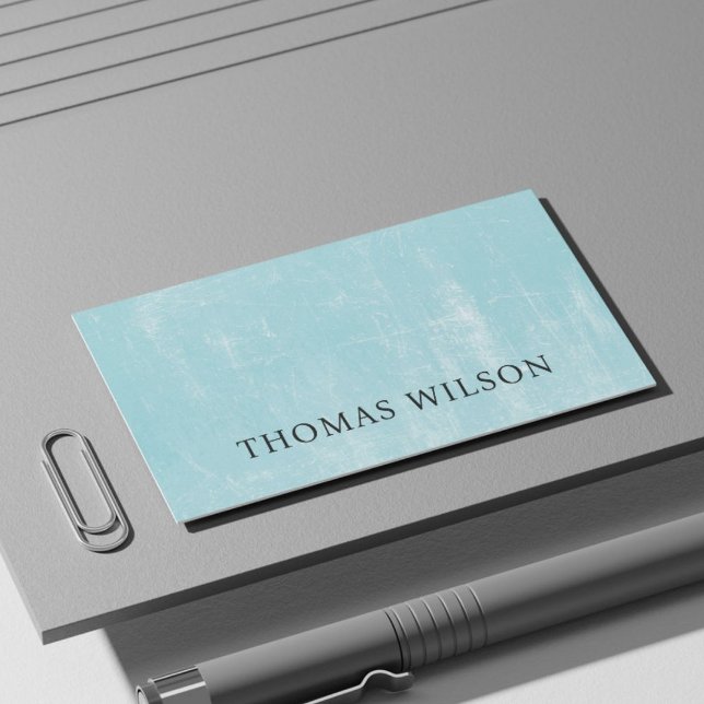 Carte De Visite Texture minimale professionnelle Blanc bleu Consul (Créateur téléchargé)