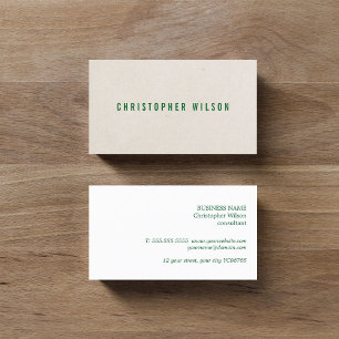 Carte De Visite Texture minimaliste élégante Beige Green Consultan