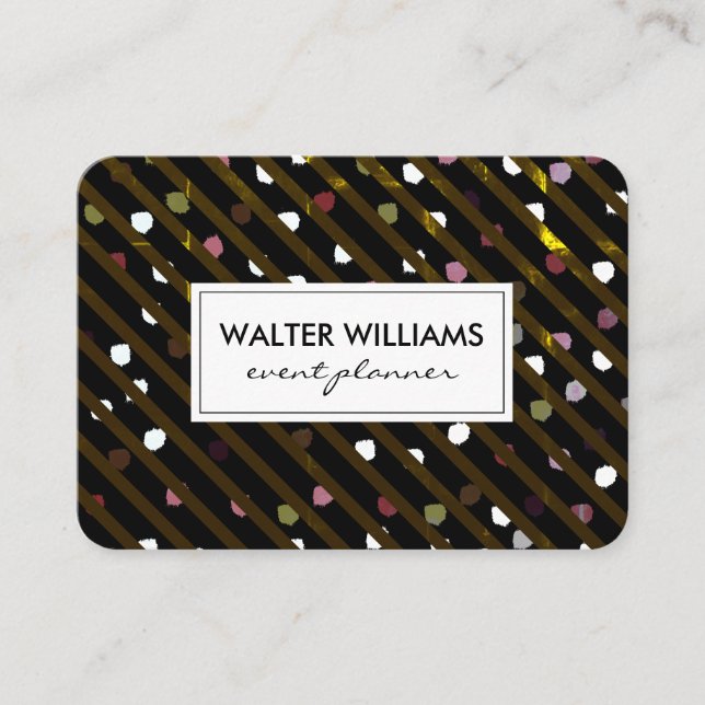 Carte De Visite Texture moderne des bandes et des points (Devant)