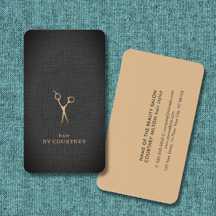Carte De Visite Texture moderne élégante Faux Gold Hair Styliste