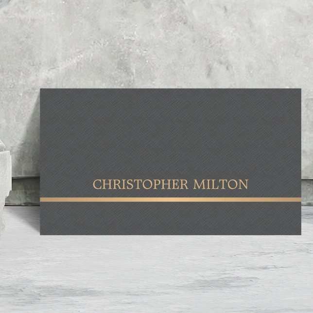 Carte De Visite Texture moderne élégante Grey Faux Gold Consultant (Créateur téléchargé)