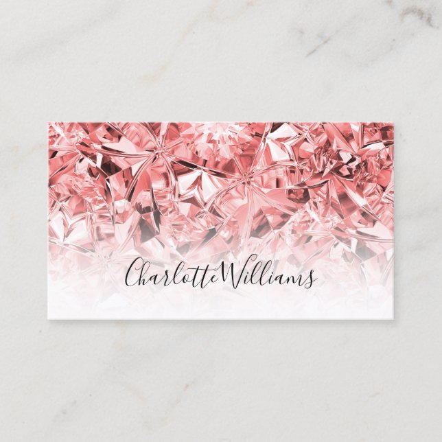 Carte De Visite Texture moderne rose diamant Fille tendance (Devant)