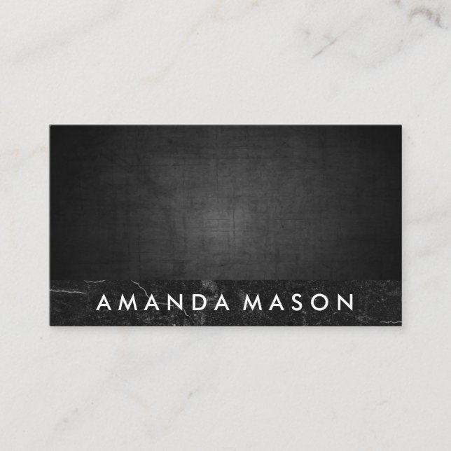 Carte De Visite Texture noire | Marque d'ardoise noire (Devant)