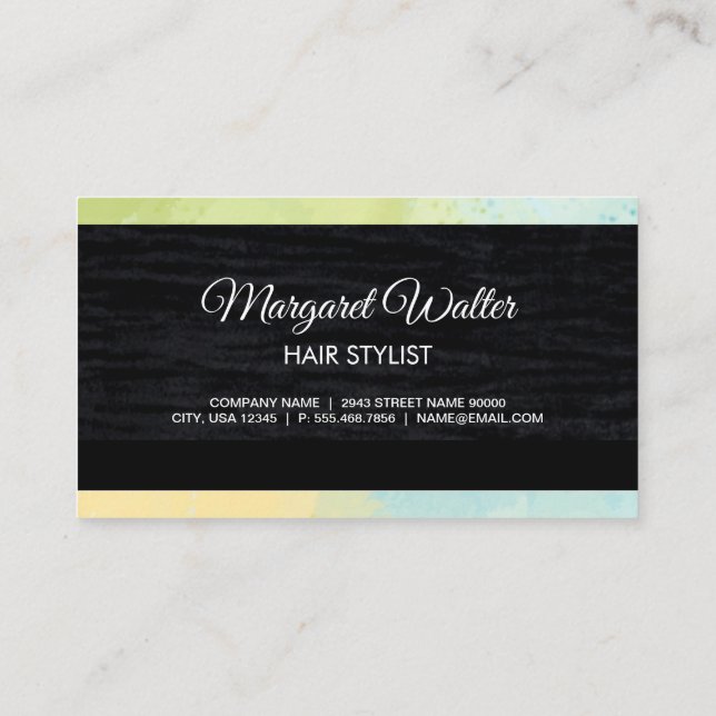 Carte De Visite Texture or | Velvet noir avec Monogram Business (Dos)