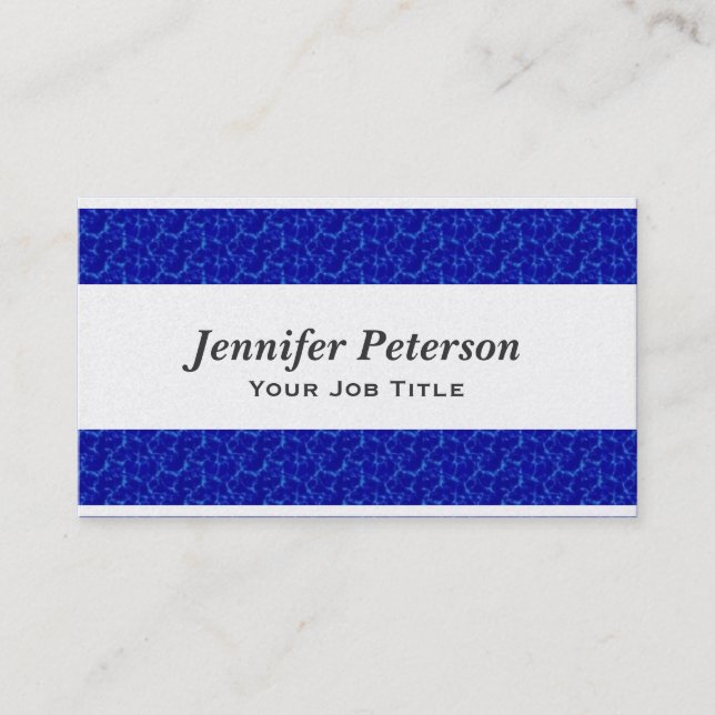 Carte De Visite Texture professionnelle de l'eau bleue (Devant)