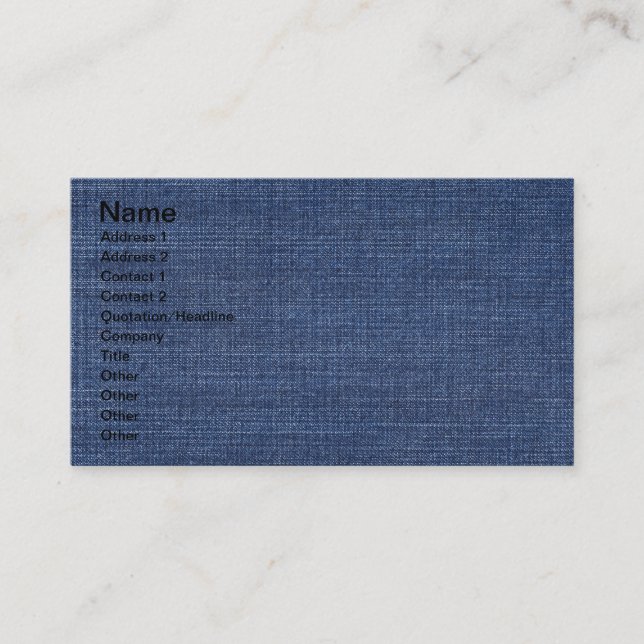Carte De Visite Texture prononcée des blues-jean (Devant)