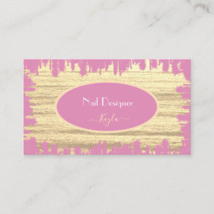 Carte De Visite Texture rose-beige moderne Imprimer ongles Studio