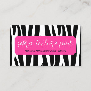 Carte De Visite Texture rose noire simple Patter Zebra