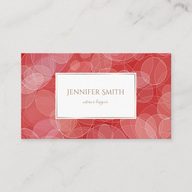 Carte De Visite Texture rouge de gradient de style de Bokeh (Devant)