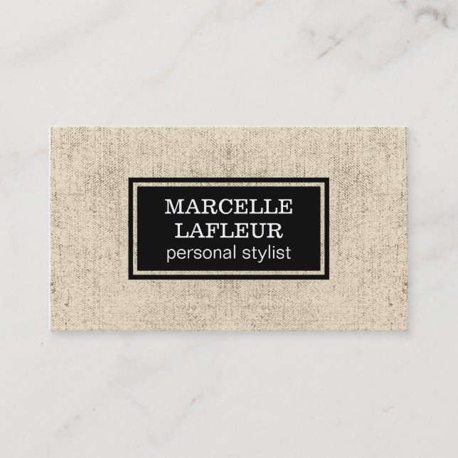 Carte De Visite Texture | Rustique | Noir (Devant)