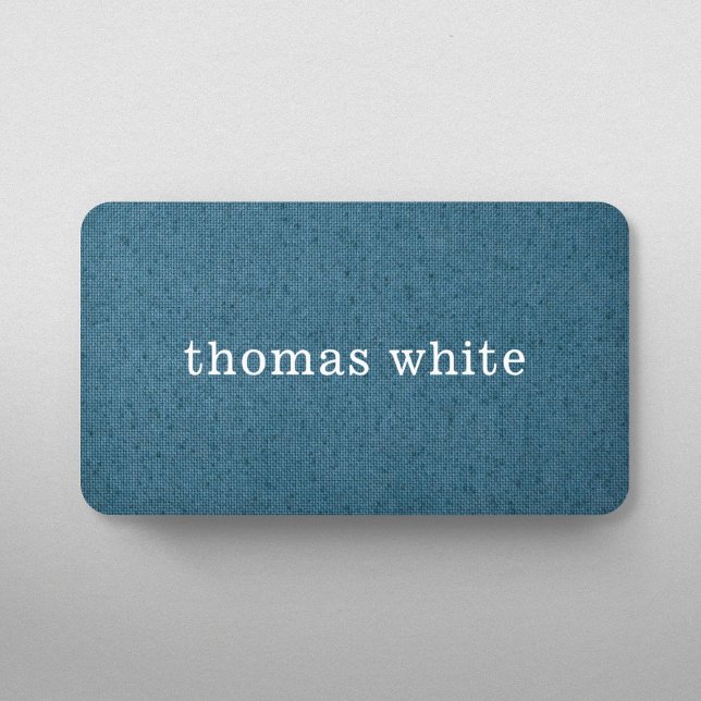 Carte De Visite Texture simple et élégante Cuisine Bleu Blanc (Créateur téléchargé)
