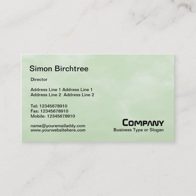 Carte De Visite Texture Sky 01 - Vert clair (Devant)