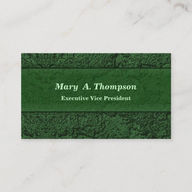 Carte De Visite Texture vert-foncé de stuc (Devant)