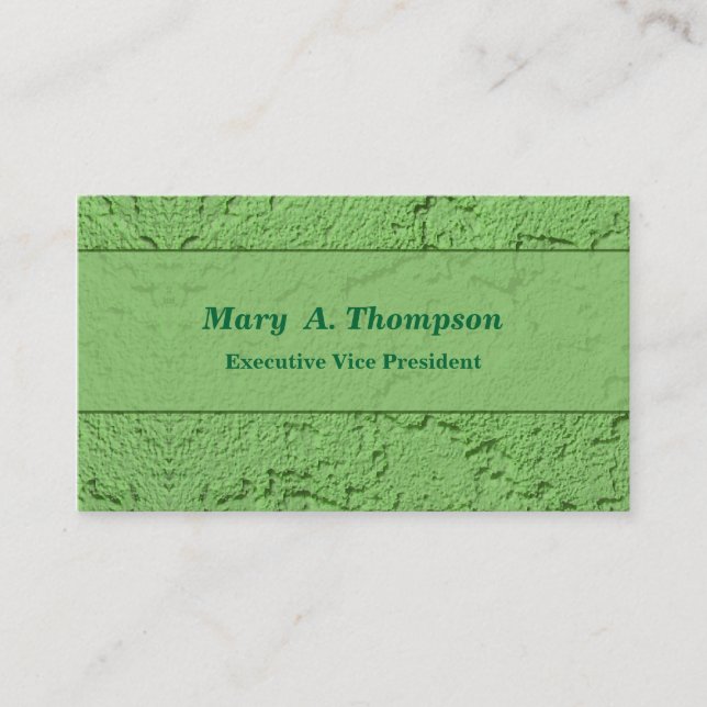 Carte De Visite Texture verte de stuc (Devant)