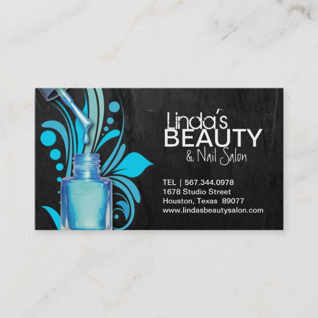 CARTE DE VISITE TEXTURISÉ DE SALON DE CLOU (Devant)