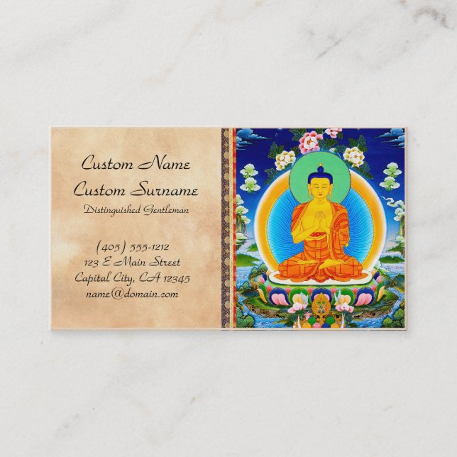 Carte De Visite Thangka tibétain oriental frais Prabhutaratna (Devant)