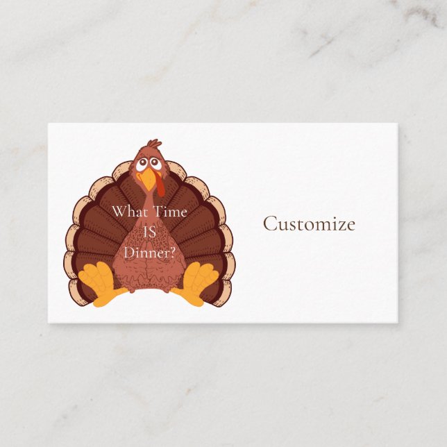 Carte De Visite Thanksgiving Turkey Thunder Cove (Devant)